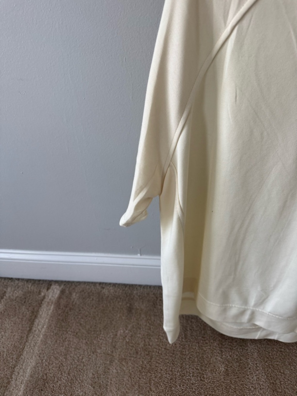 Cream Short Sleeve Pullover Sweatshirt - Women's Relaxed Fit - Picture 3 of 5